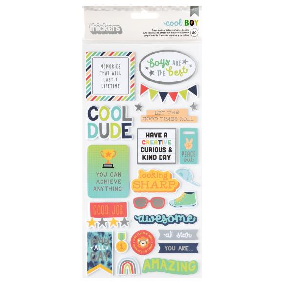 Pebbles Cool Boy Thickers Stickers 50/Pkg