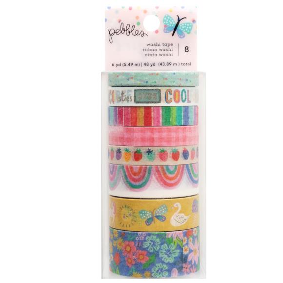 Pebbles Cool Girl Washi Tape 8/Pkg