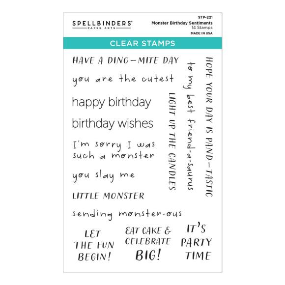 Spellbinders Clear Stamp Set From The Monster Birthday Colle