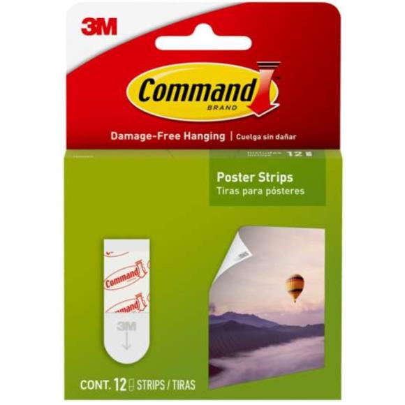Command Small Poster Strips 12/Pkg