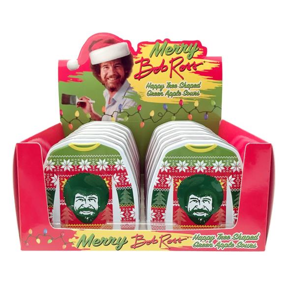 Merry Bob Ross Sour Candy Sweater Tins 12/Pkg