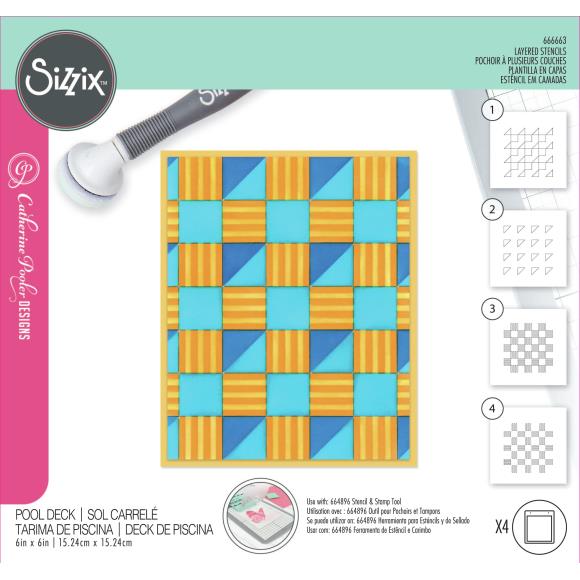 Sizzix Layered Stencils By Catherine Pooler 4/Pkg