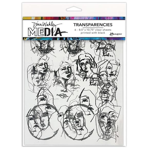 Dina Wakley MEdia Transparencies 8.5"X10.75" 6/Pkg