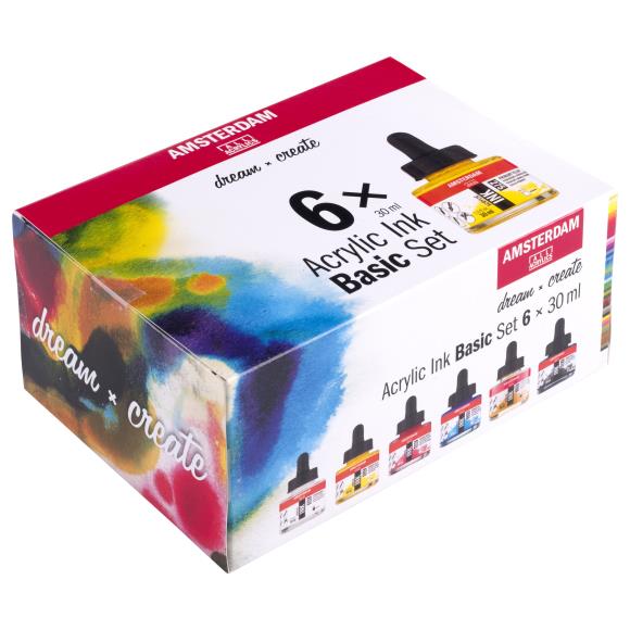 Amsterdam Acrylic Ink Set 30ml 6/Pkg