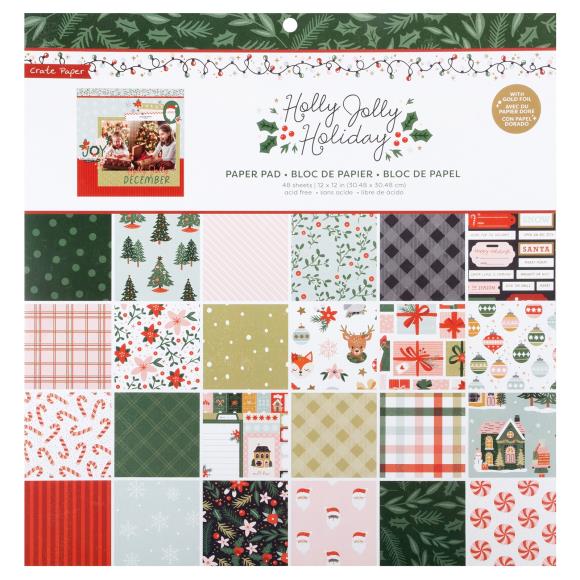 Crate Paper Holly Jolly Paper Pad 12"X12"