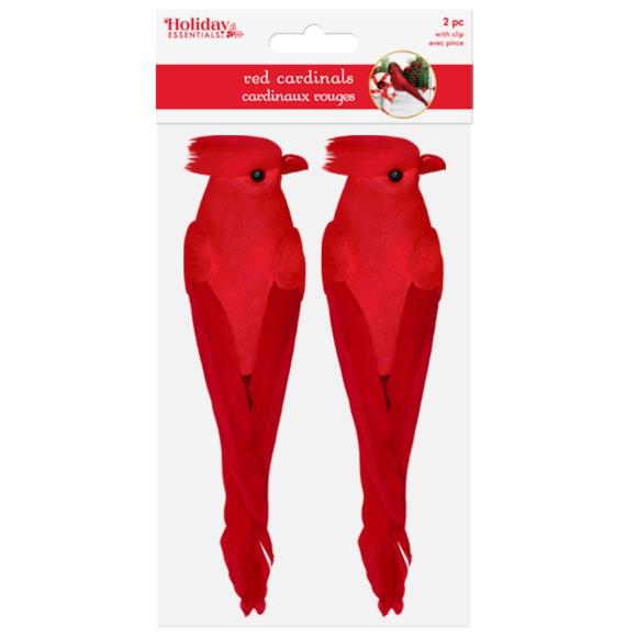 Craft Dcor Essentials Cardinals W/Gator Clip 5" 2/Pkg