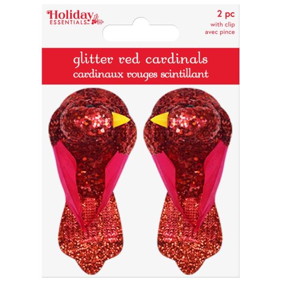 Craft Dcor Essentials Cardinals W/Gator Clip 3" 2/Pkg