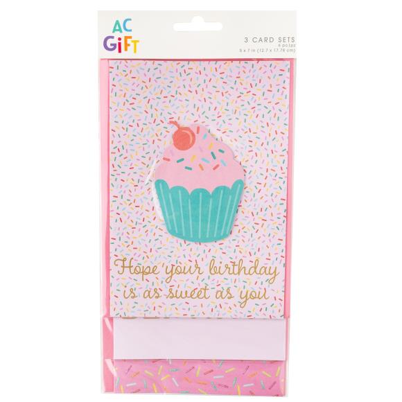 American Crafts Greeting Cards 3/Pkg