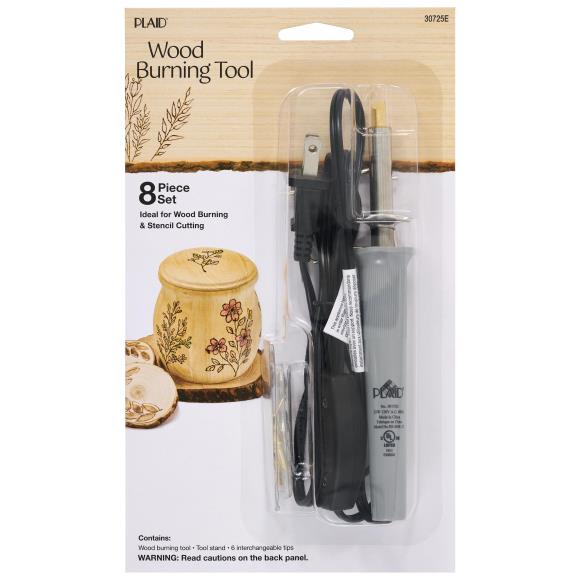 Plaid Wood Burner 8 Piece Set