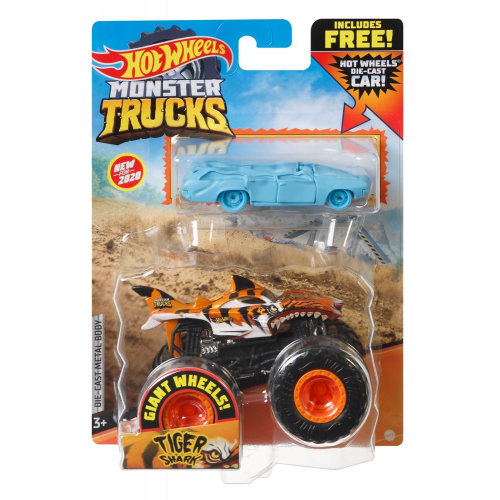 HOT WHEELS - MONSTER TRUCK 1:64 DIE-CAST TRUCK ( + Car ) ASST (Case of 8)