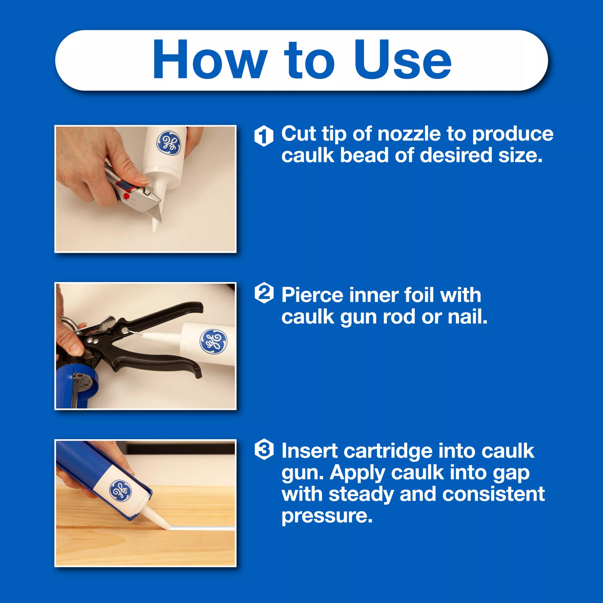 GE Window & Door Sealant, White All Purpose, 298 ml Cartridge, Pack of 1 GE