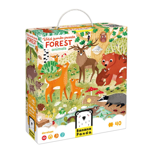 WILD JUMBO - 40pc PUZZLE FOREST ANIMALS (3+) (Case of 6) Banana Panda Inc*