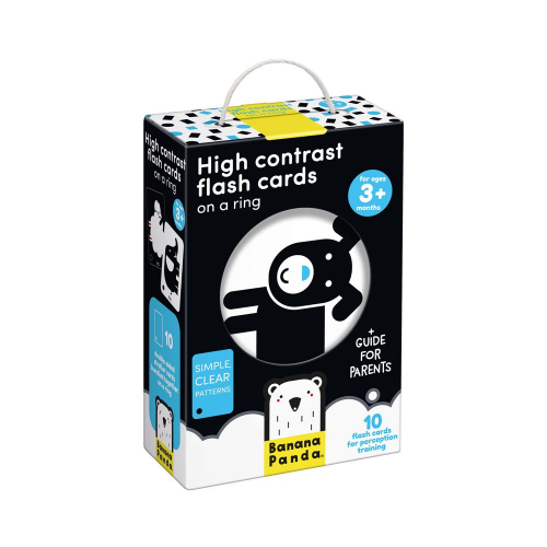 HIGH CONTRAST - FLASH CARDS on a RING (3m+) (Case of 10)