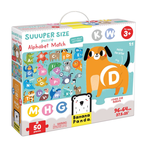 SUUUPER SIZE - 50pc PUZZLE ALPHABET MATCH (3+) (Case of 4)