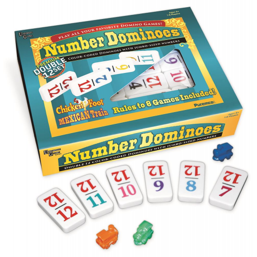 DOUBLE 12 - COLOR NUMBER - DOMINOES (Case of 8)