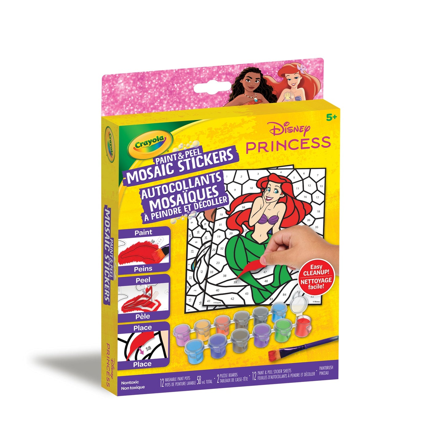 Crayola Paint & Peel Mosaic Stickers Kit, Disney Princess