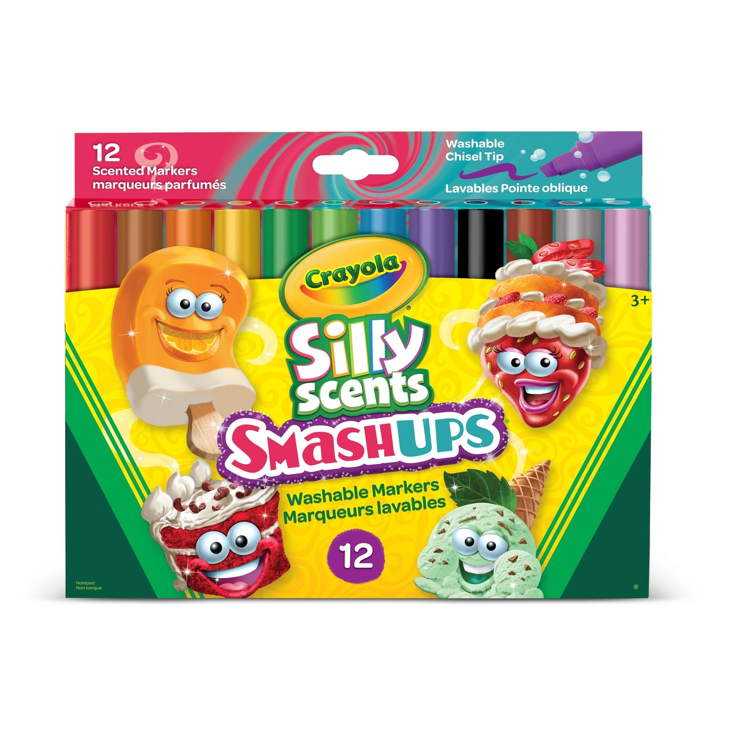 Crayola Silly Scents Smash-Ups Washable Markers, 12 Count (Case of 8)