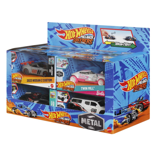 HOT WHEELS - DIECAST 1:43 PULLBACK VEHICLE ASST (Case of 8)