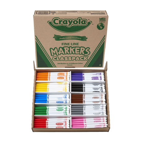 Crayola Fine Line Markers Classpack, 200 Count (Case of 1)