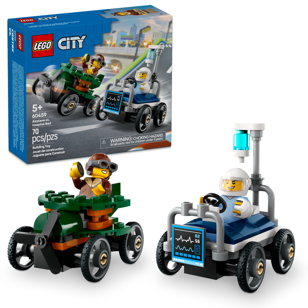 60459 Airplane vs. Hospital Bed Race Car Pack (Case of 5)