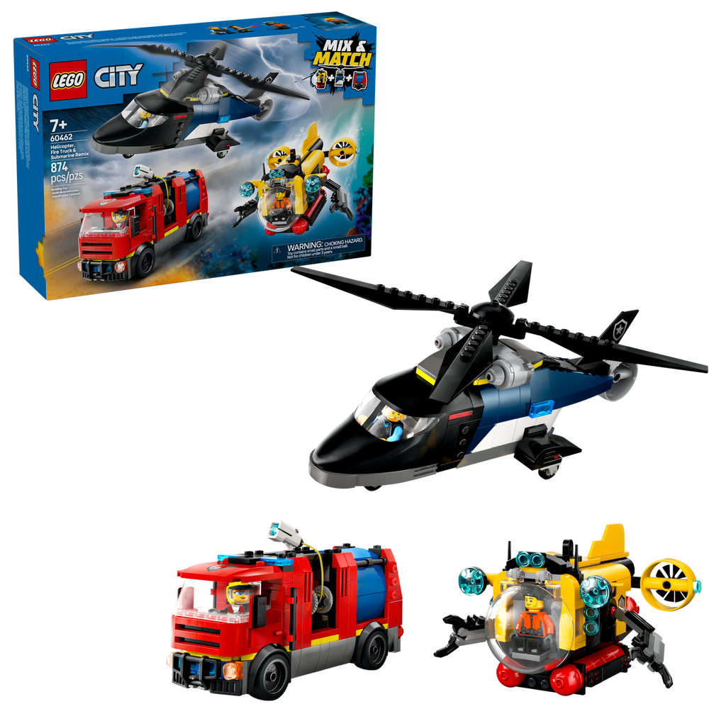 60462 Helicopter, Fire Truck & Submarine Remix (Case of 2)
