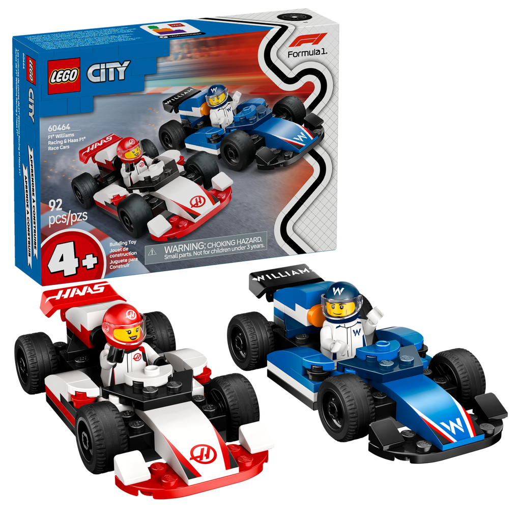 60464 F1® Williams Racing & Haas F1® Race Cars (Case of 4)