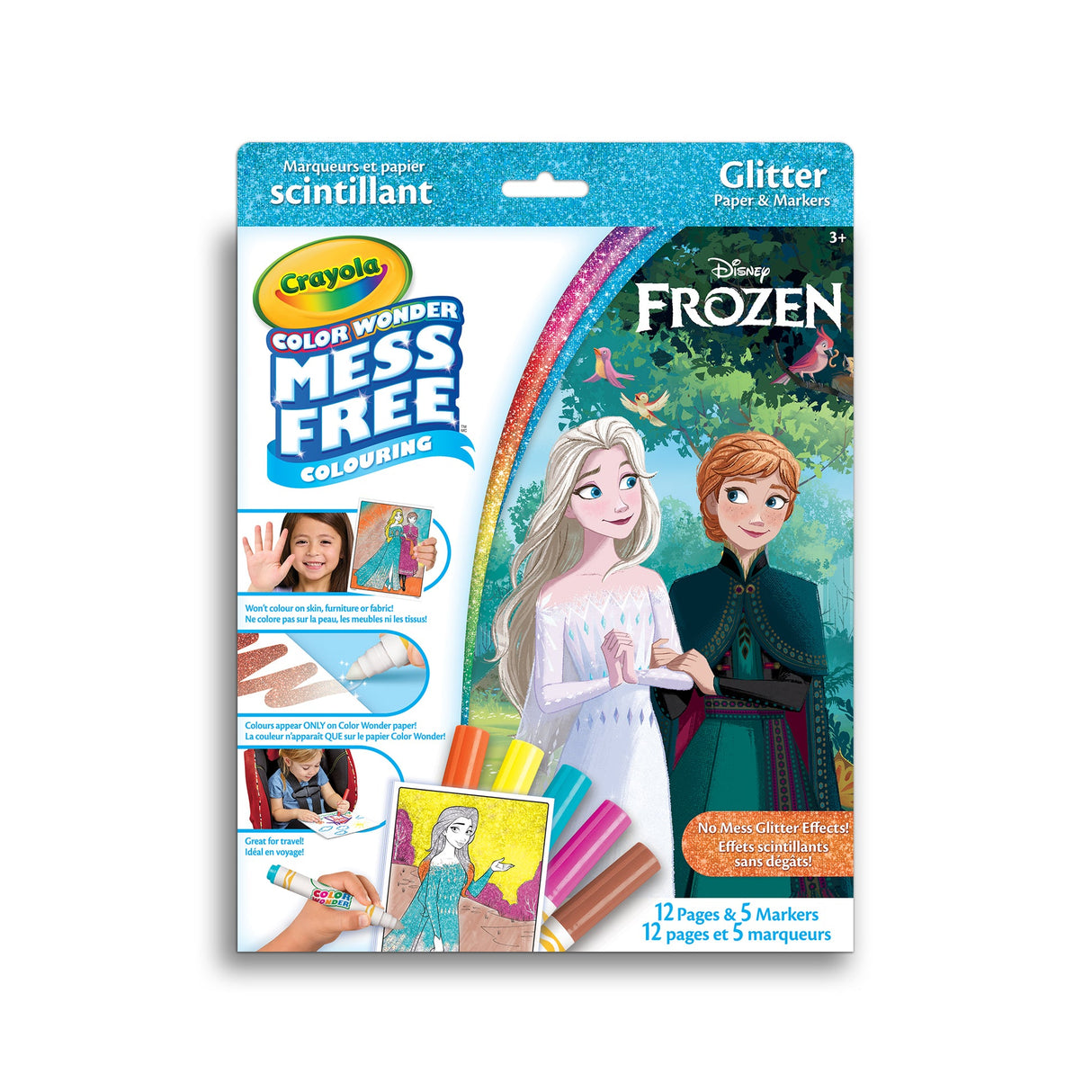 Crayola Color Wonder Mess-Free Glitter Paper & Markers Kit, Disney Frozen 2 (Case of 4)
