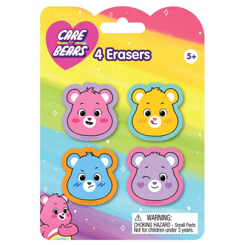 CARE BEARS - 4pk ERASERS (Case of 24)