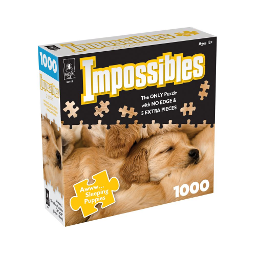 1000pc PUZZLE - IMPOSSIBLES - AWWW - SLEEPING PUPPIES (Case of 4)