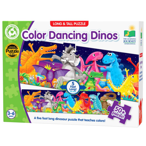 LONG & TALL PUZZLES - COLOR DANCING DINOS (Case of 6)