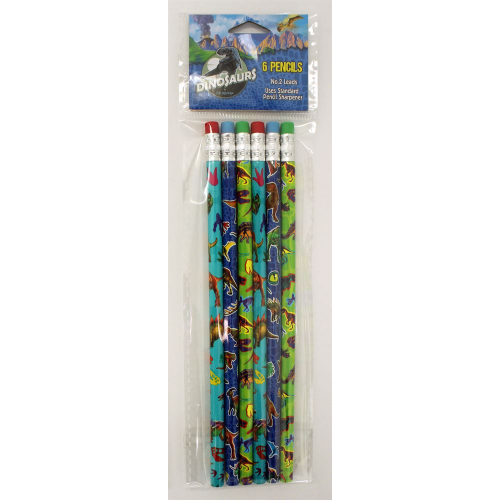 DINOSAURS - 6pk PENCILS (Case of 24)