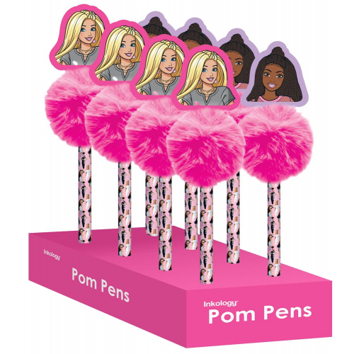 BARBIE - 8pk POM POM PENS (Case of 8)