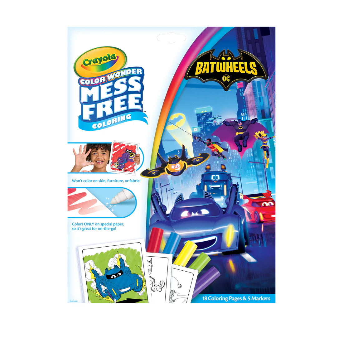 Crayola Color Wonder Mess - Free Colouring Pages & Mini Markers, Batwheels