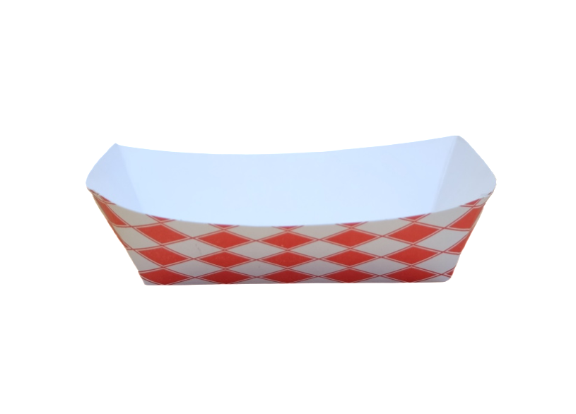 2lb Red Checkered Food Trays - 1000pcs