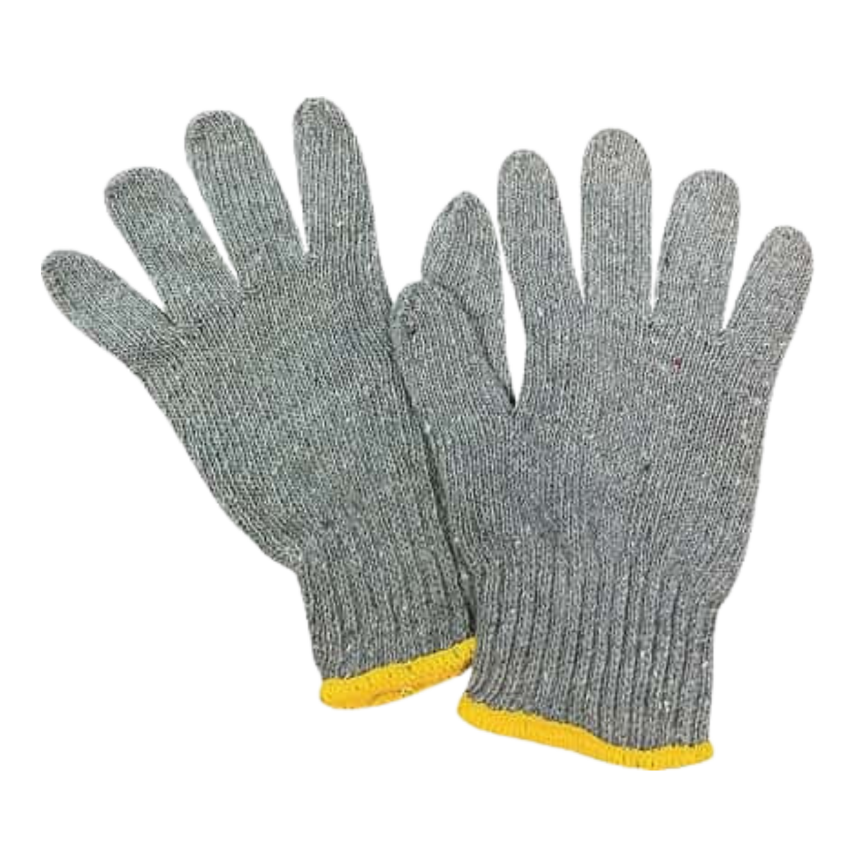 Large Grey Cotton Knit Gloves - 12 Pairs, 20 bag/cs