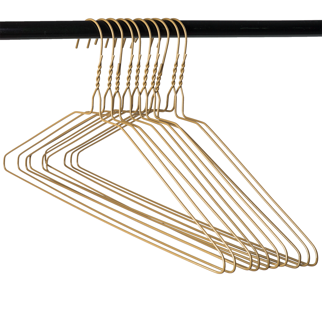 16" Gold Suit Hanger, 13 Gauge - 500 pcs