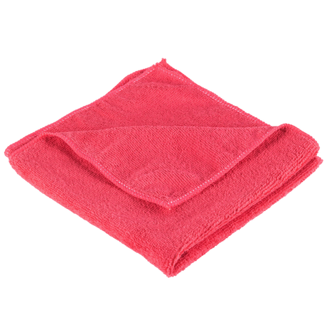 Red Microfiber Cleaning Cloths 16" x 16" – 25 Pack (8 Packs per Case) Janitor's Choice