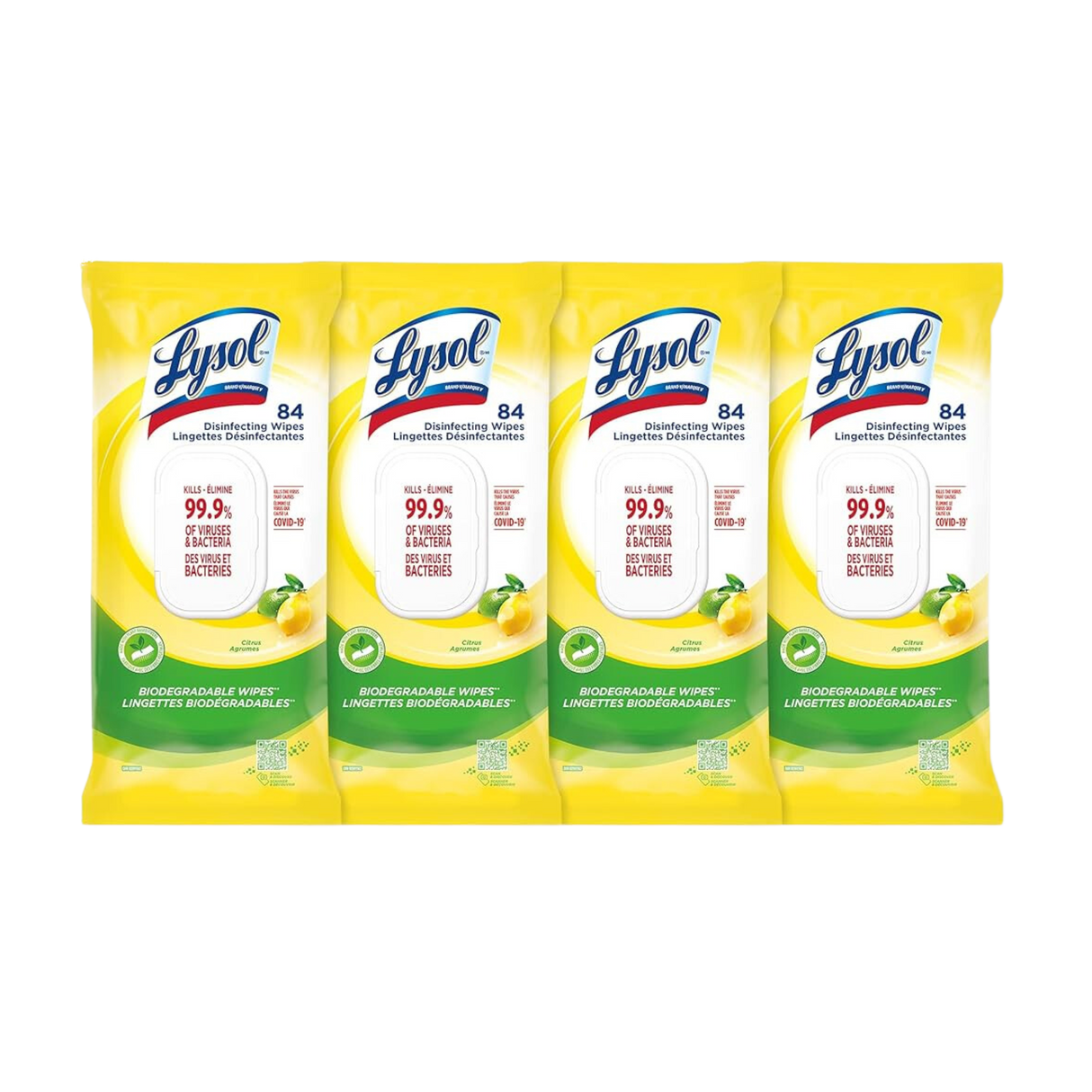 Citrus Disinfecting Wipes Flatpack - 84 sheets. 4pck/mc