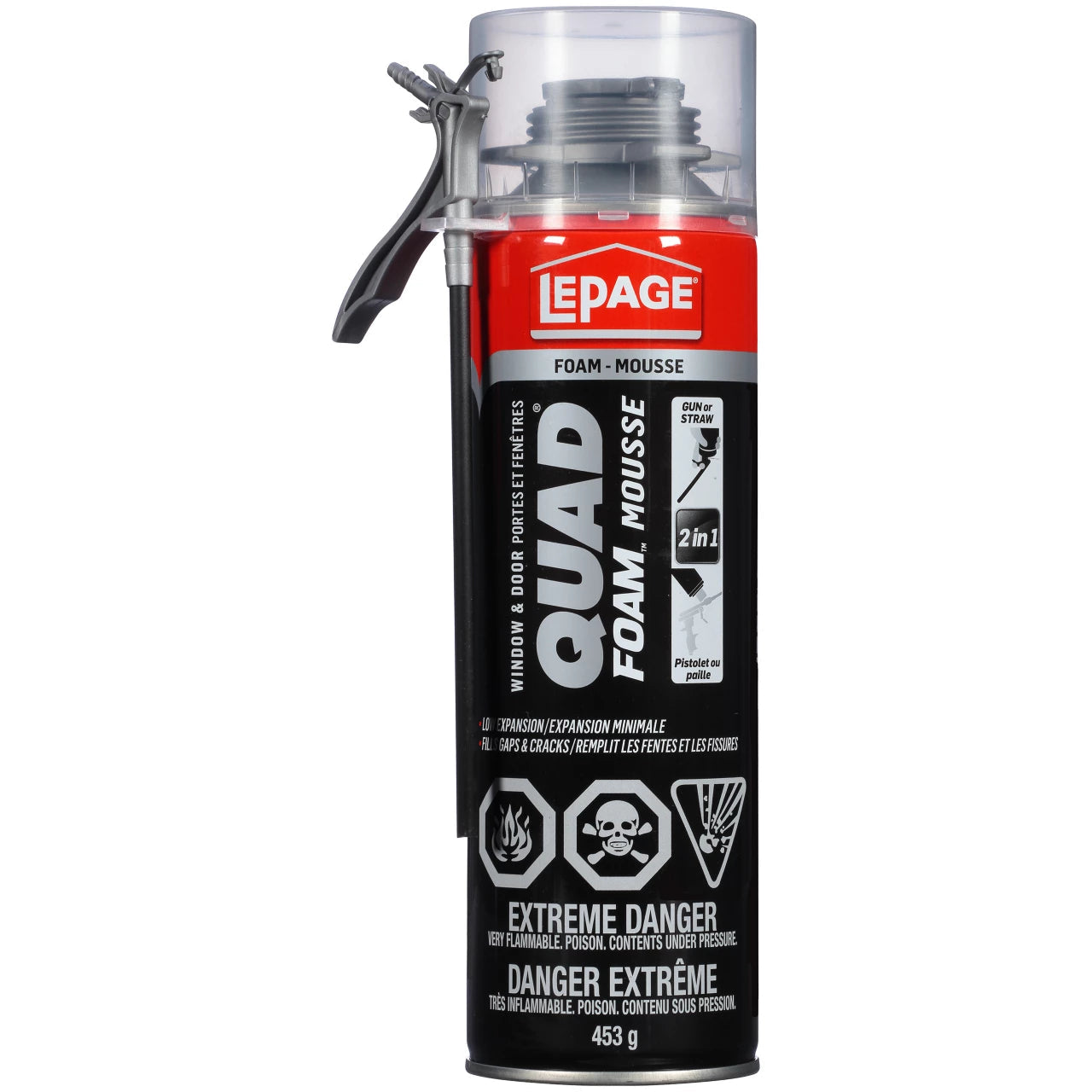 LePage Quad Window & Door Spray Foam Insulation Sealant, Interior/Exterior, 453g Stratosphere Distribution