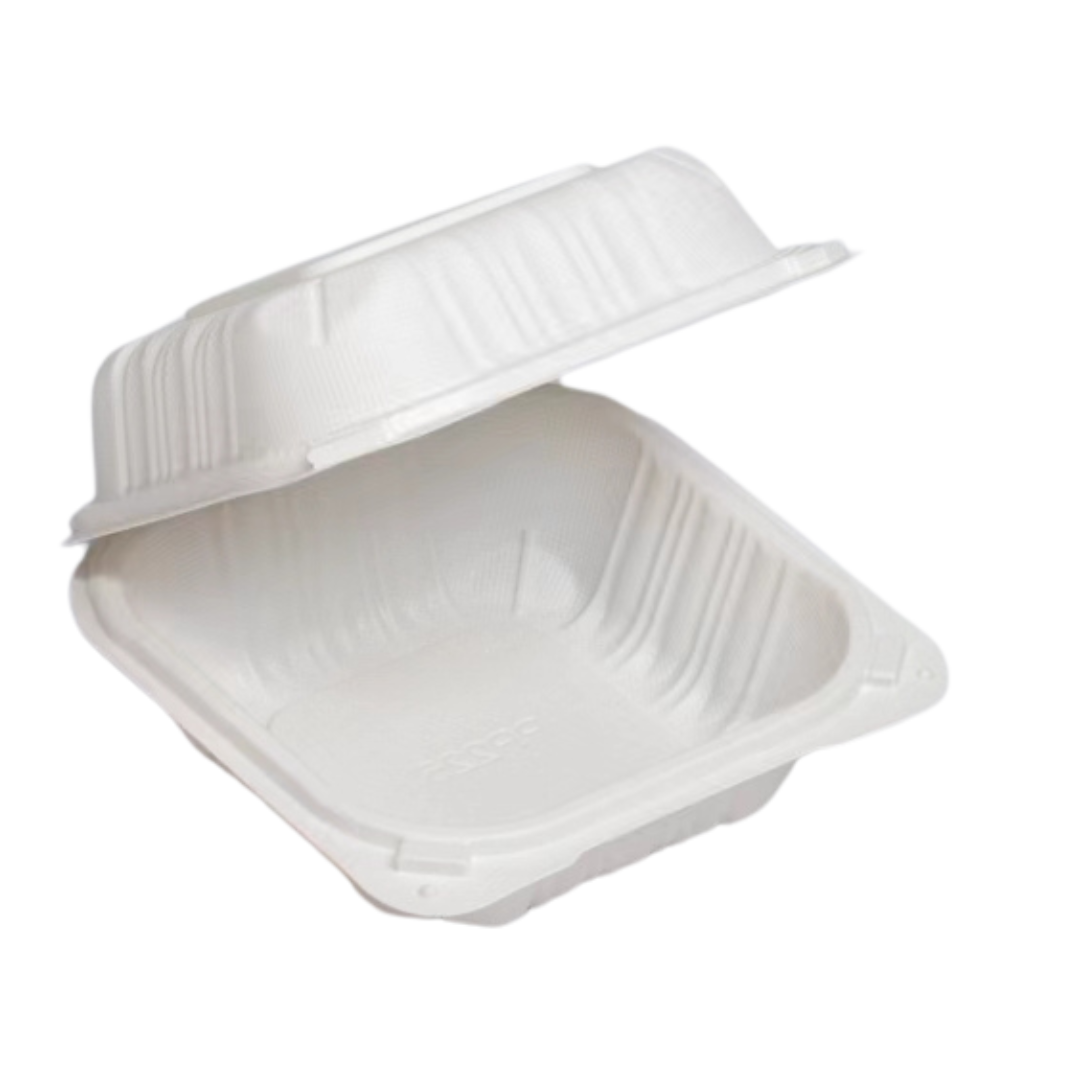 6" x 6" x 2.75" White MFPP Take-Out Container - 250/cs