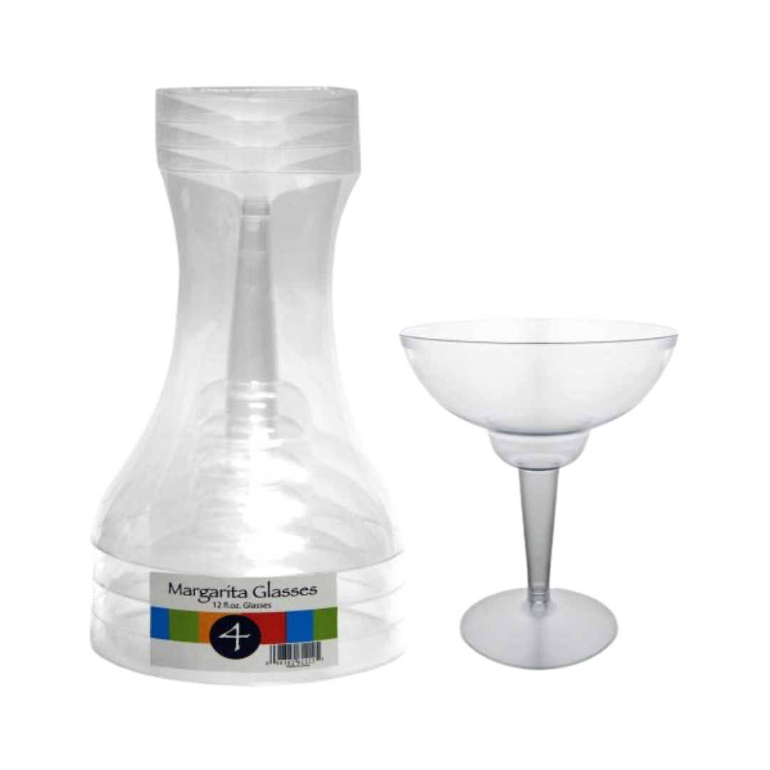 12oz Clear Margarita Glasses - 4pcs/pk