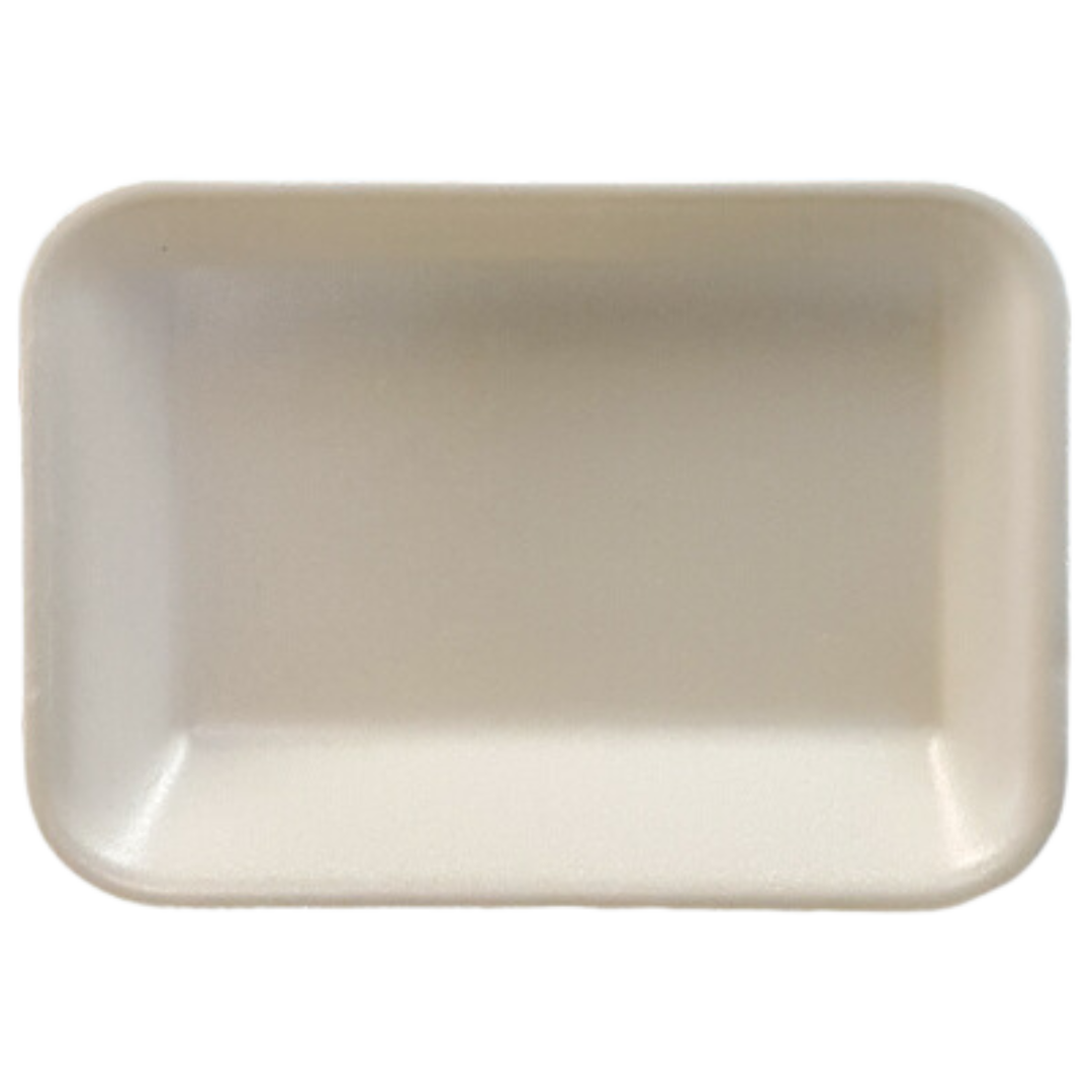 3PP H.D. (8.6" x 6.3" x 1.0") White Foam Trays - 400 pcs
