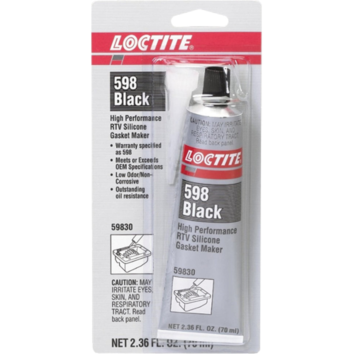598 High Performance RTV Silicone Gasket Maker, Tube, Black