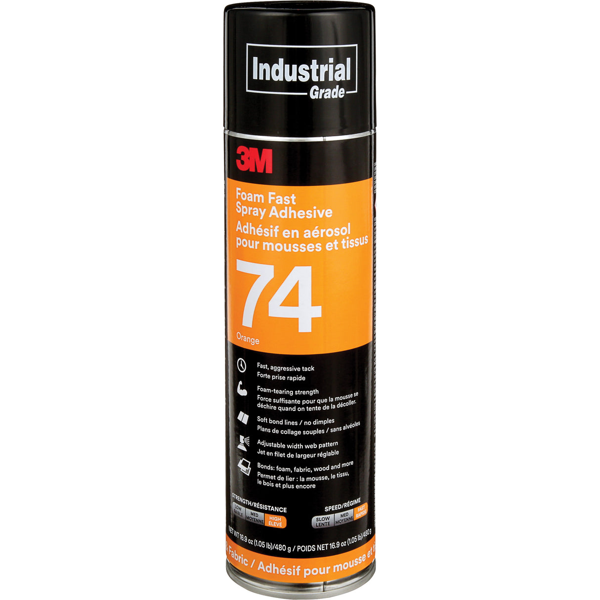 Foam & Fabric Spray Adhesive, Orange, Aerosol Can