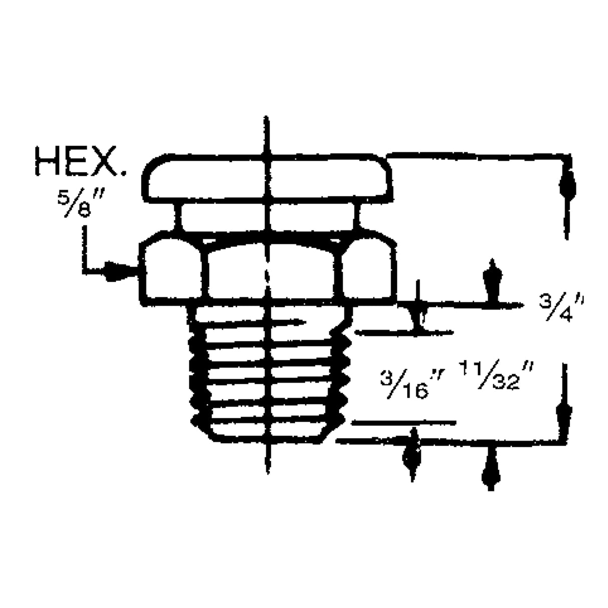 Standard Button Head Fitting, 1/8" PTF Thread
