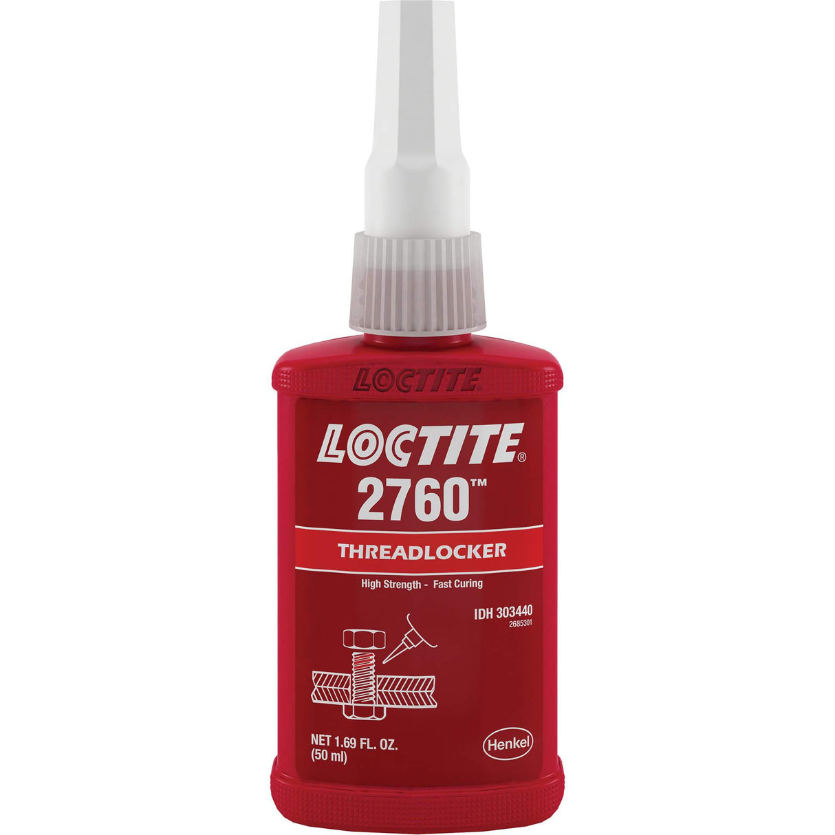 Threadlocker 2760 Instant Adhesive, Red, High, 50 ml, Bottle