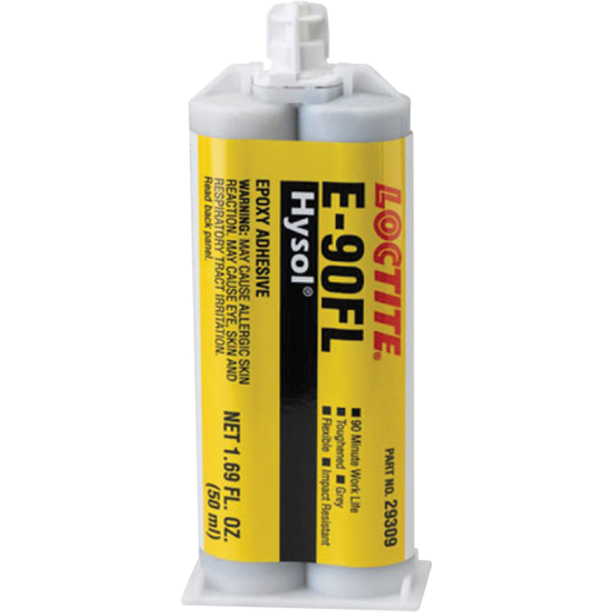Hysol™ E-90FL Adhesive, 102 g, Dual Cartridge, Two-Part, Grey