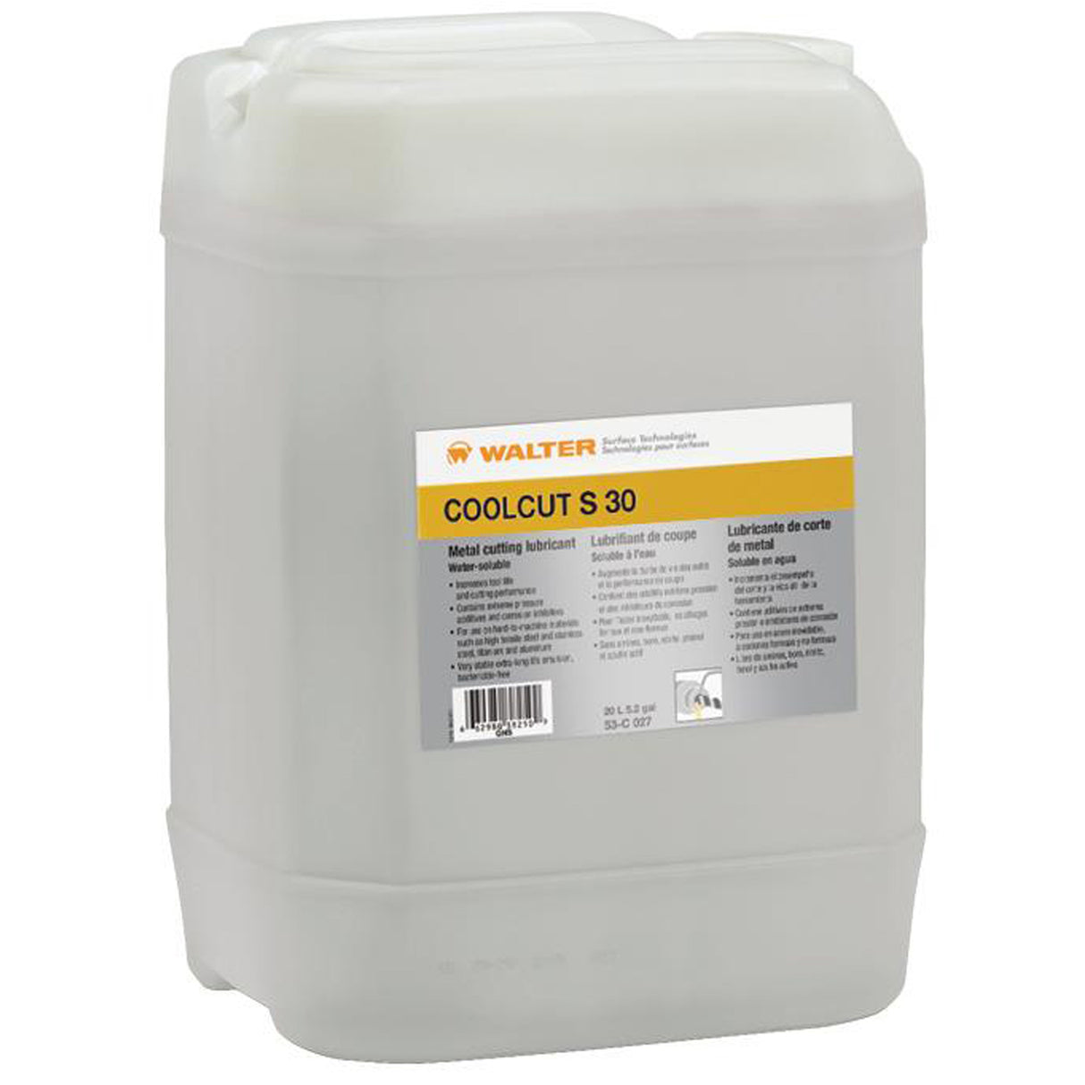COOLCUT S-30™ Water-Miscible Cutting Lubricant, 20 L