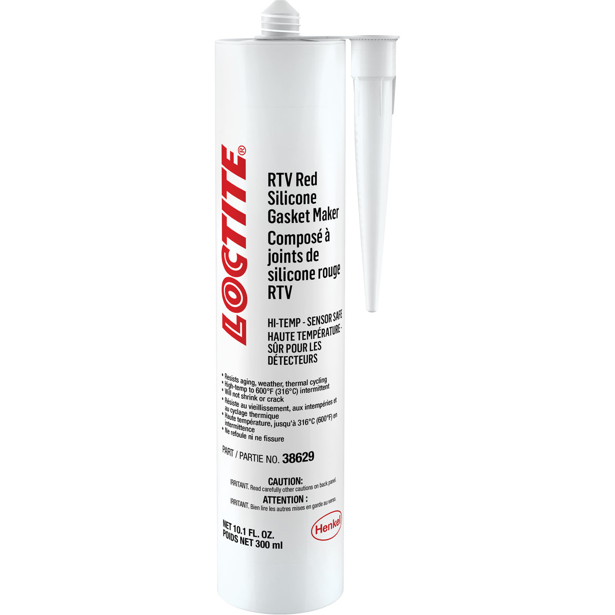 596 High Temp RTV Silicone Sealant, Cartridge, Red