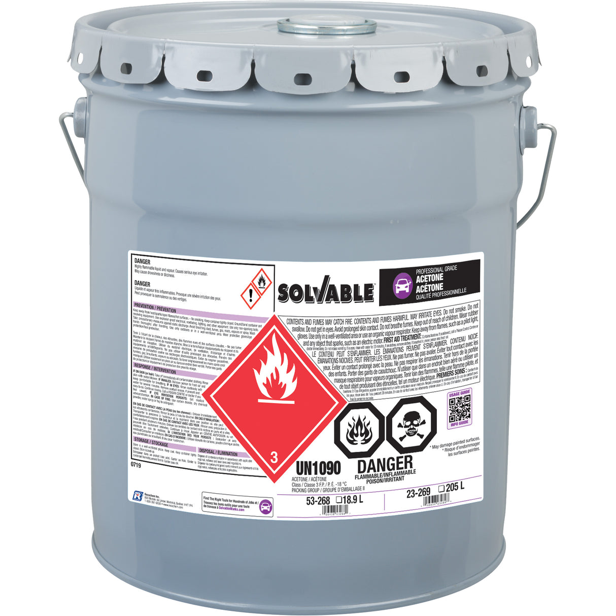 Liquid Acetone, 18.9 L